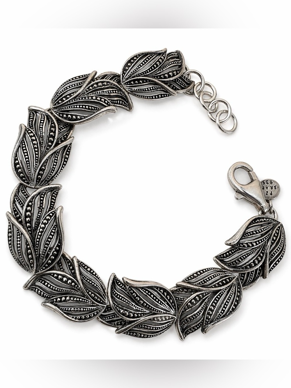 OR PAZ Israel Sterling Silver Floral Leaf Link Bracelet 925